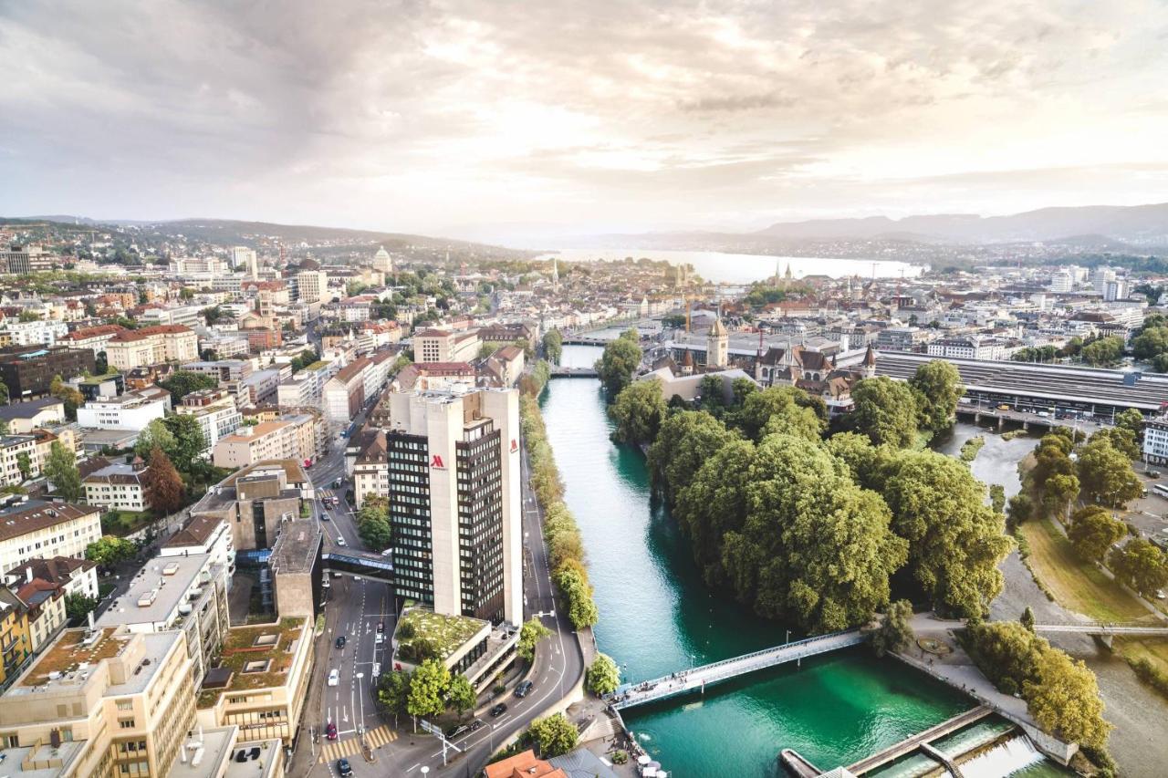 Zurich Marriott Hotel Eksteriør billede Aerial view of the city